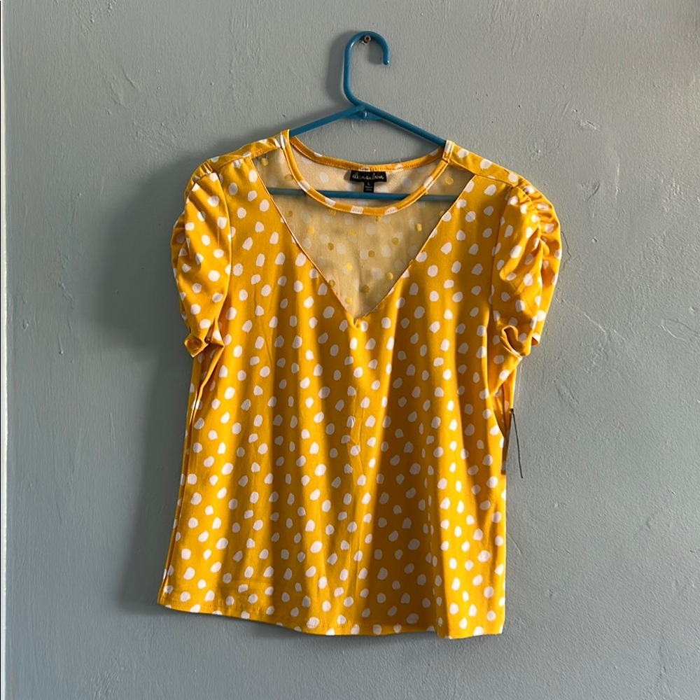 Yellow Polka Dot Women's Top
